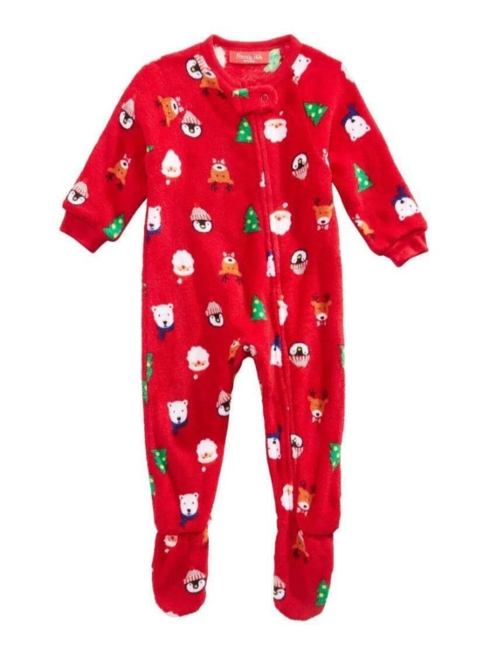 Family PJs Baby Unisex Holiday Christmas Santa & Friends Footed Pajama Size 18M